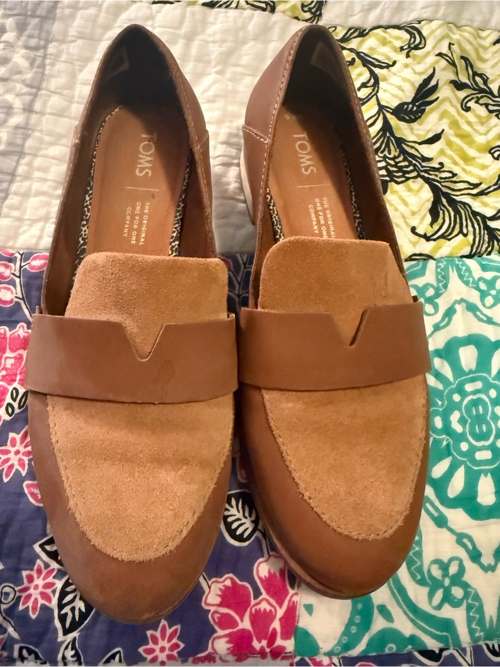 TOMS Women's Brown Suede & Leather Loafers
